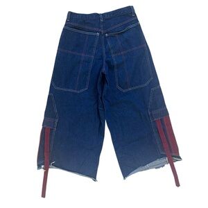 Vintage 90’s MT:2 Dark Wash Raw Hem Wide Leg Grunge Raver Jnco Type Jeans 5 JR